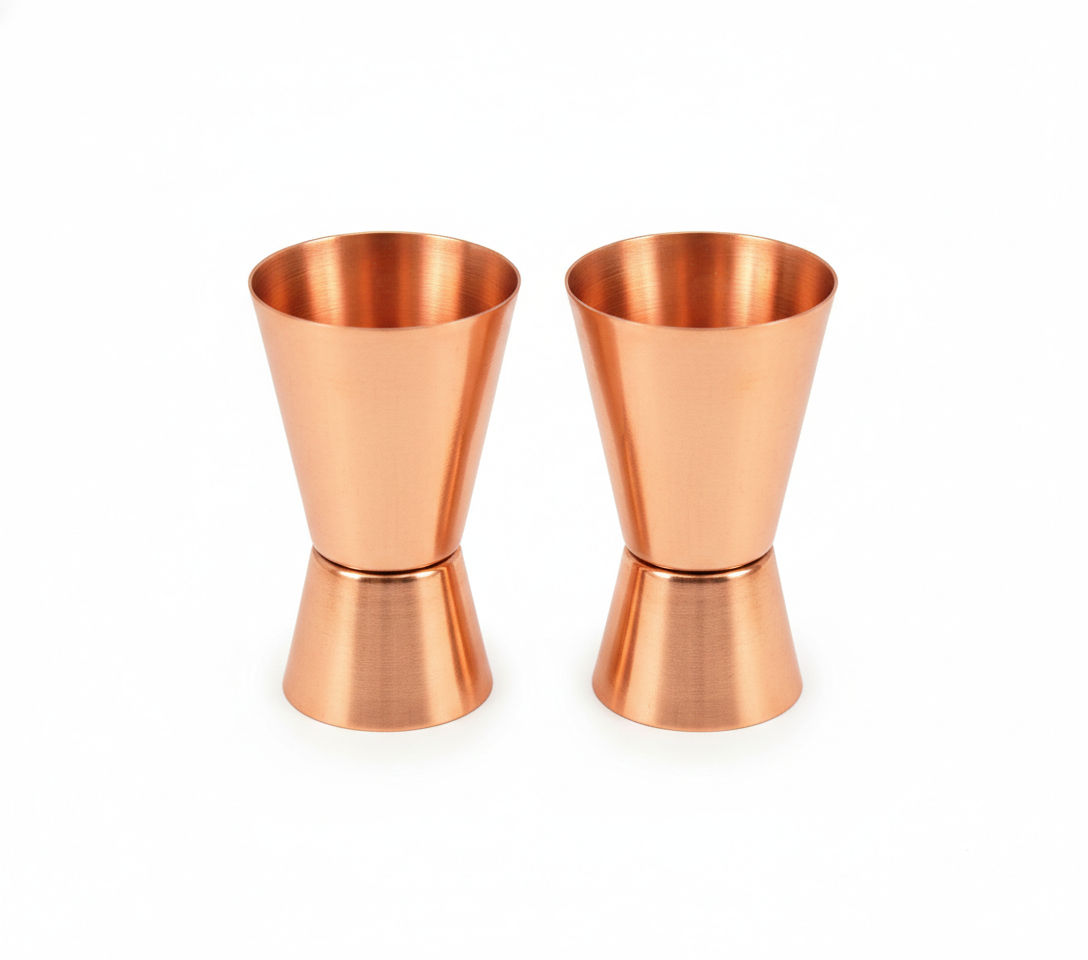 Pure copper shot glass jigger each taquila vodka shot drinkware bar hotel restaurant tableware, 50 ML